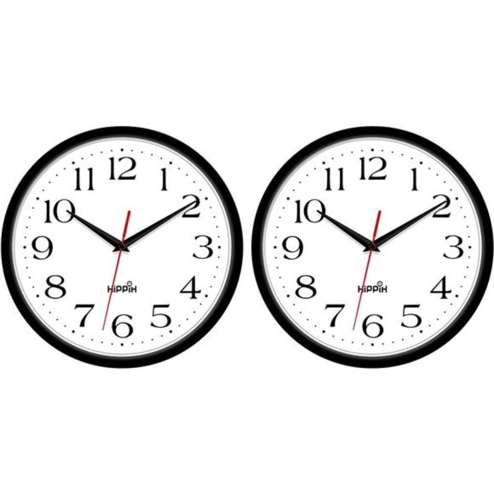 2 Pack Silent Wall Clock, 10 Inch Non Ticking Quiet Digital Sweep Decorative